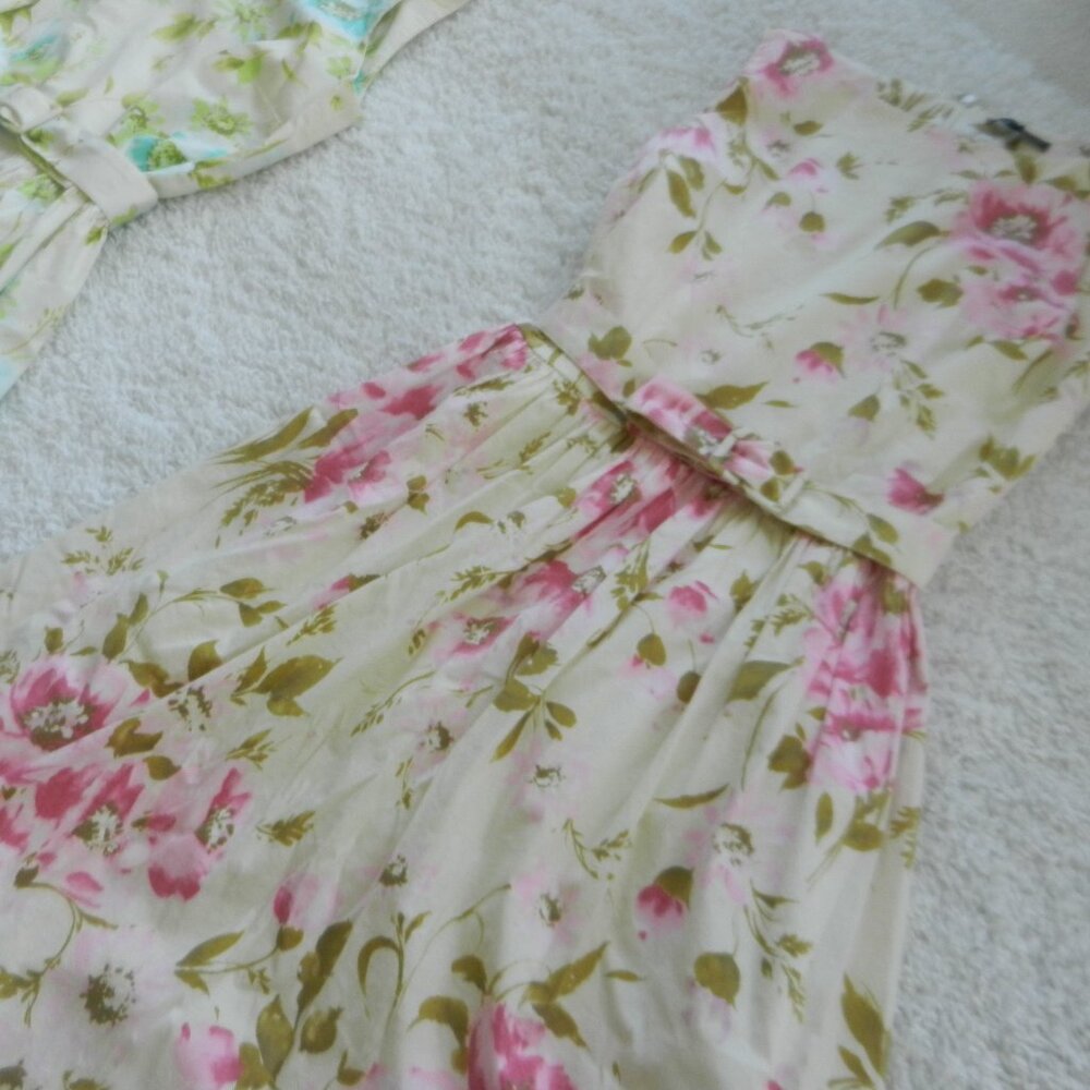 Summer sleeveless floral dress:  size 2, all cotton, fully lined